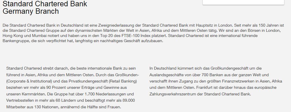  Die Standard Chartered in Deutschland