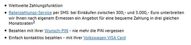 VW Bank Kreditkarte