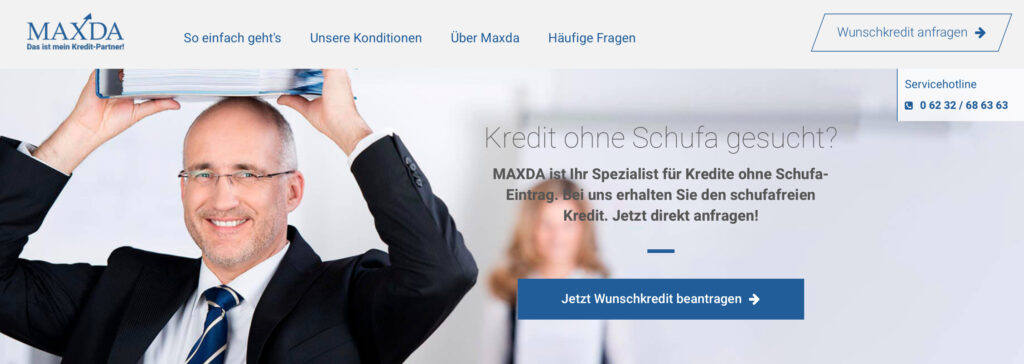 Maxda Spezialkredit auch ohne Schufa