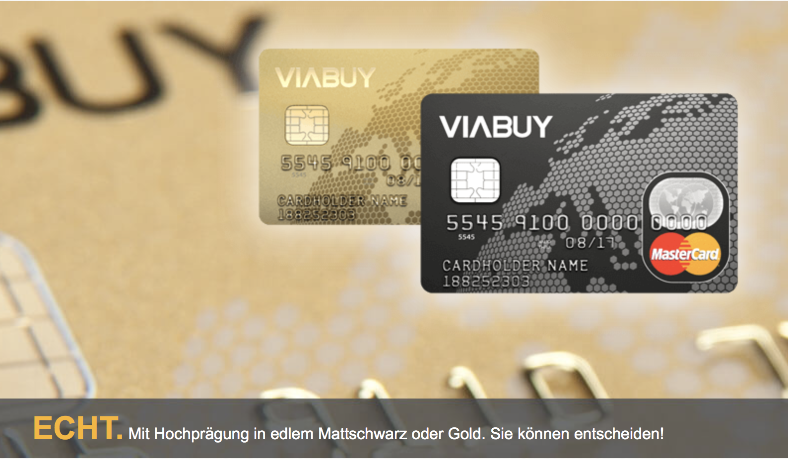 VIABUY bietet eine schufafreie Prepaid MasterCard.