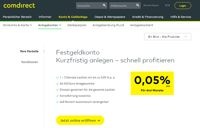 comdirect Festgeld