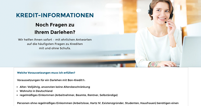 Bon-Kredit Kredit Voraussetzungen