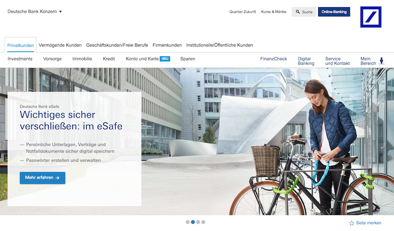 Deutschen Bank Webseite