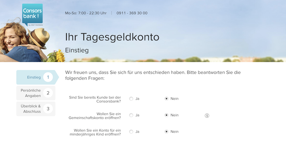 Consorsbank Tagesgeldkonto eröffnen