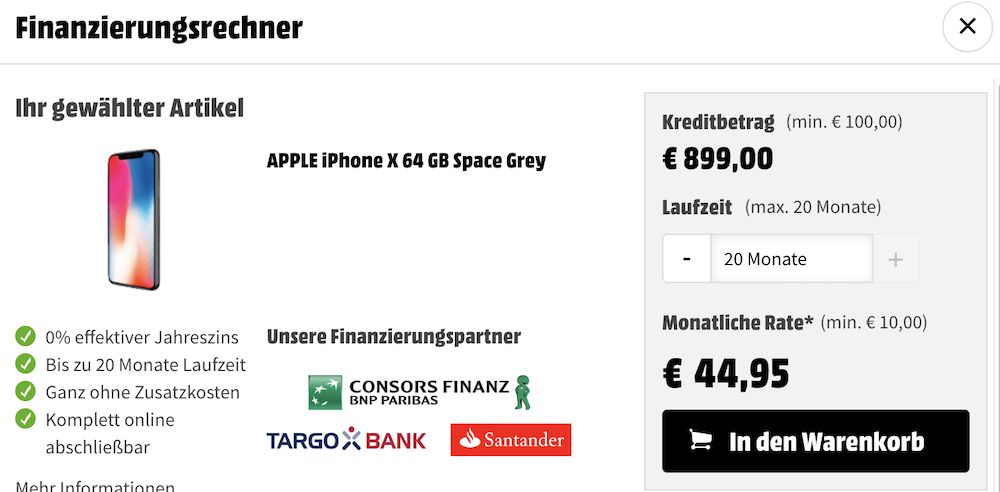 iPhone Media Markt Finanzierung
