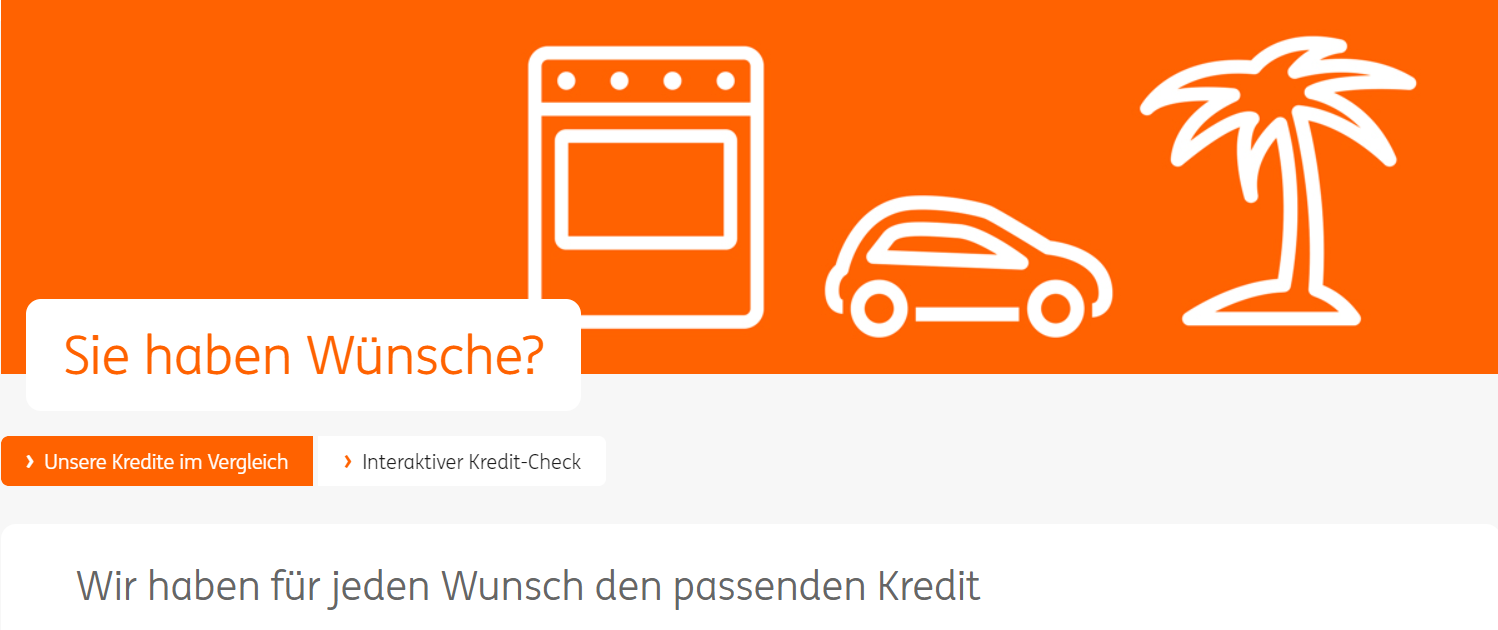 Die ING bietet für individuelle Wünsche passende Kredite an
